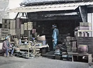 New Images May Prints: Hardware shop, Japan, circa 1880s. Date: circa 1880s
