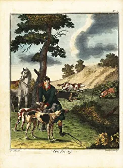 Recreation And Amusement Prints: Hare coursing, 18th century