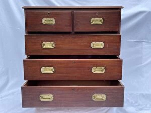 Scotsman Collection: Harland & Wolff oak campaign chest with five drawers