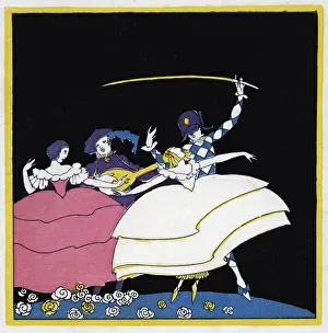 Crinoline Prints: Harlequin, Columbine and Scaramouche