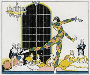 Harlequin dancing at the ball