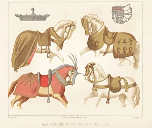 Bertrand Prints: Harnesses and caparisons for horses, 15th and 16th century