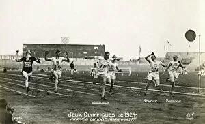 Images Dated 15th July 2011: Harold Abrahams wins 100m - 1924 Olympics
