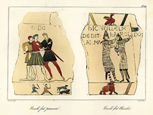 Knighthood Prints: Harold Godwinson captured and then knighted by William of Norman
