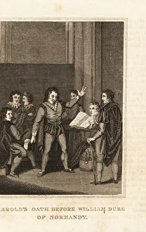 Swear Prints: Harold Godwinson swearing an oath to William of Normandy, 1064