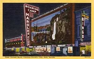 Casino Prints: Harolds Club at night, Virginia Street, Reno, Nevada, USA
