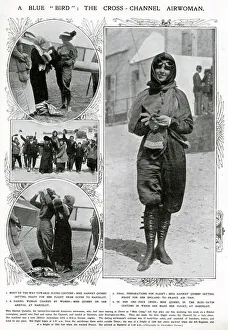 Airwomen Gallery: Harriet Quimby getting ready for flight 1912