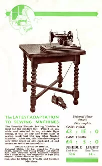 Needle Gallery: Harris Sewing Machine adapted to electric motor