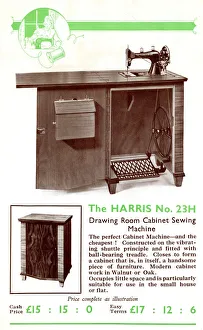 Cabinet Prints: Harris Sewing Machine, Model No. 23H
