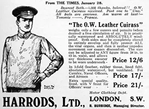 Protective Prints: Harrods advertisement, Leather Cuirass, WWI