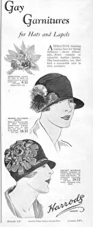Images Dated 22nd January 2016: Harrods and their range of Gay Garnitures for hats and lapel