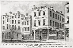 Aldersgate Prints: Harts, Temperance House, coffee and dining rooms at 159 Aldersgate Street
