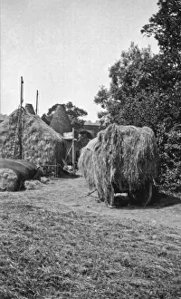 Oast Prints: Harvesting scene with laden cart