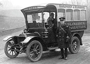 Haslingden Prints: Haslingden Corporation bus, early 1900s