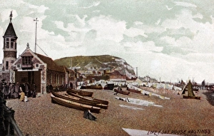 Images Dated 23rd October 2012: Hastings lifeboat house and beach