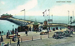 Automobiles Prints: Hastings Pier, Hastings, East Sussex