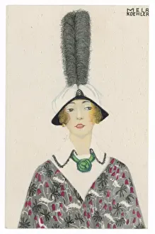 Contrasts Prints: Hat with Aigrette C1913