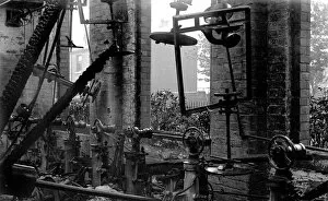 Transmitting Collection: Hat factory machinery after fire