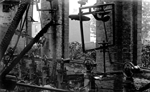 Hat factory machinery after fire Hat factory machinery after fire