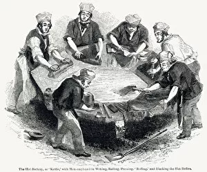 Pressing Gallery: Hat factory workers, Southwark, London 1841
