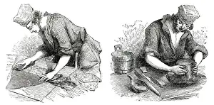 Southwark Prints: Hat factory workers, Southwark, London 1841