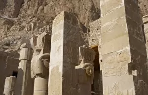 Hatshepsut Collection: Hathor column pillars belonging to the Chapel of Hathor. Dei