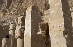 Hathor Prints: Hathor column pillars belonging to the Chapel of Hathor. Dei