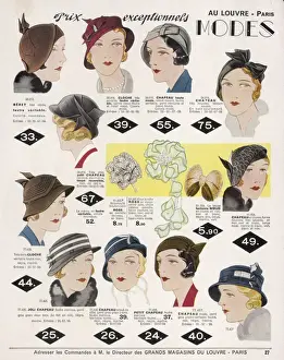 Brimless Prints: Hats / Au Louvre 1932