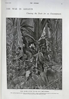 Bayonets Collection: Hausa soldiers cutting the bush with their bayonets