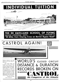 Lessons Prints: De Havilland School of Flying Advertisement, 1931
