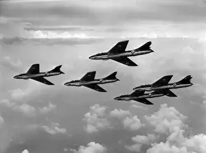 Five Hawker Hunter 4s in formation