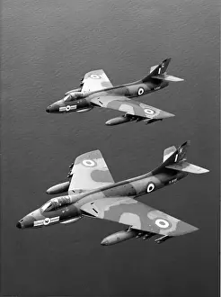 Two Hawker Hunter F6s XJ690 and XJ695 of No20 Squadron