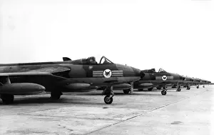 Runway Prints: Hawker Hunter fighters line up on the runway