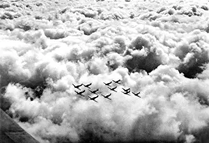 Hawker Hurricanes in formation; Second World War, 1940