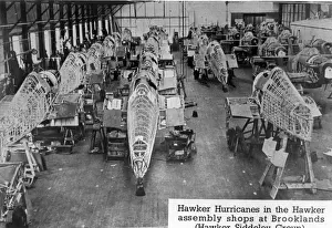 Hawker Prints: Hawker Hurricanes in the Hawker assembly shops at Brooklands