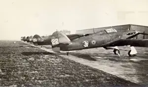 Hurricanes Prints: Hawker Hurricanes at Schaffen Air Base, Diest, Belgium
