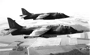 Harriers Prints: Two Hawker Siddeley Harriers in flight