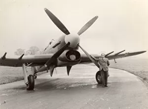 The last Hawker Typhoon, a IB, with test pilot Moss