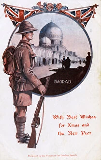 Images Dated 15th May 2018: Haydar Khana Mosque, Baghdad, Iraq - WWI Xmas card