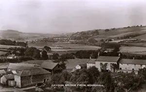 Haydon Prints: Haydon Bridge, Northumberland viewed from Woodhall