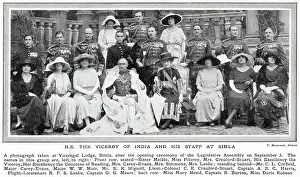 Viceroy Prints: H.E. The Viceroy of India and his staff outside the Viceregal Lodge