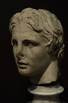 Head of Alexander the Great (356-323 BC). Marble. 2nd centur