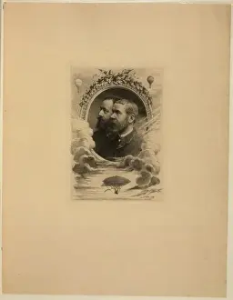 Tissandier Prints: Head-and-shoulders portrait of French balloonists Albert Tis
