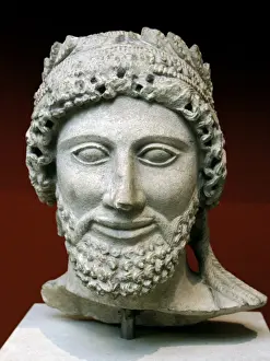 Devout Prints: Head of a bearded man with laurel wreath. 475-450 BC. Cyprio