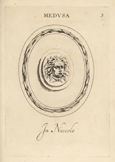 Medusa Prints: Head of the Greek Gorgon Medusa, with snakes in her hair
