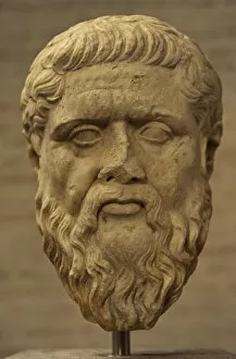 Head of greek philosopher Plato