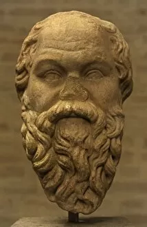 Head of greek philosopher Socrates