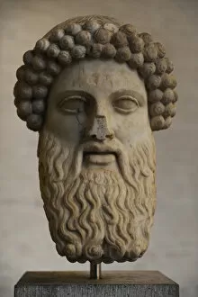 Olympian Gallery: Head of Hermes Propylaios. Roman copy from an greek original