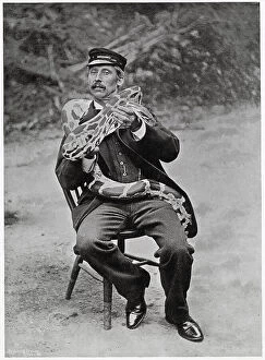 Snake Collection: Head Keeper with Snake at London Zoo 1896