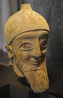 Nicosia Gallery: Head of a male statue. Idalion, Cyprus